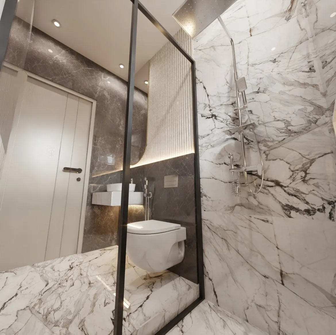 Dressing Area with Washrooms design